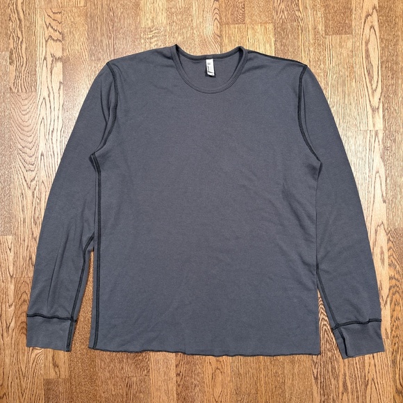 Vintage Y2K American Apparel Dexter Thermal Waffle Knit L/S T Shirt Mens 2XL - Picture 1 of 8